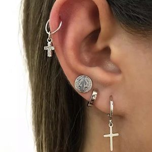 2/$10 NEW! Bohemian Earring Set Studs Cross Creative